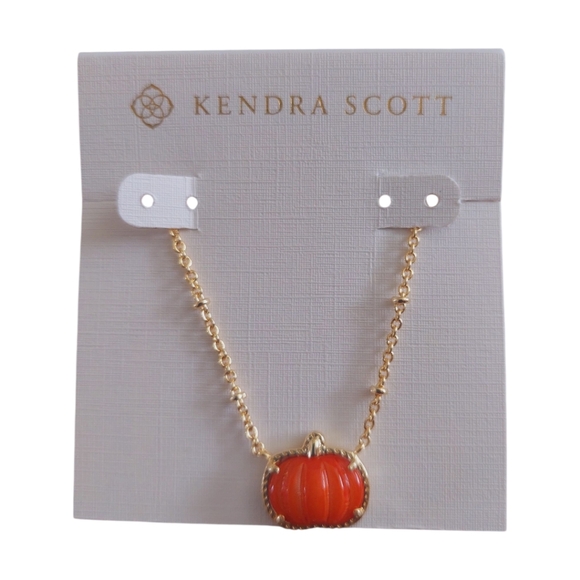 NWOB Kendra Scott Gold Necklace And Earring Pumpkin Set - Picture 7 of 10